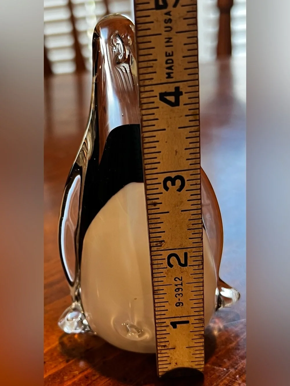 VTG Pier 1 Art Glass Penguin Paper Weight Hand Blown 5 Inches Tall Bird Figurine